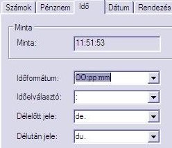 A legördülő lista mellett a formátumot magunk is átírhatjuk. A formátumban a nagy O betű az órák számjegyeit képviseli. A kis p betű a percek, az kis m betű pedig a másodperceket szimbolizálja.