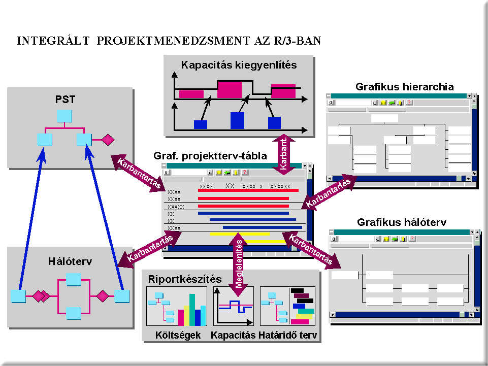 A sikeres projektszervezés kulcsfeladatainak (tervezés, kivitelezés, kont- - - A PS modul igen részletes, több dimenzióban megvalósítható, pontos ter- - - kapacitástervezés, -