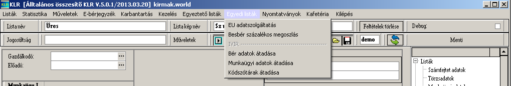 Oszlopok: - Finansz sor: A finanszg lista mely sorainak összege - Jogcímes sor: A jogcímes összesítő mely sorainak összege - Feladás azonosítő: A feladásban milyen azonosítóhoz tartoznak -