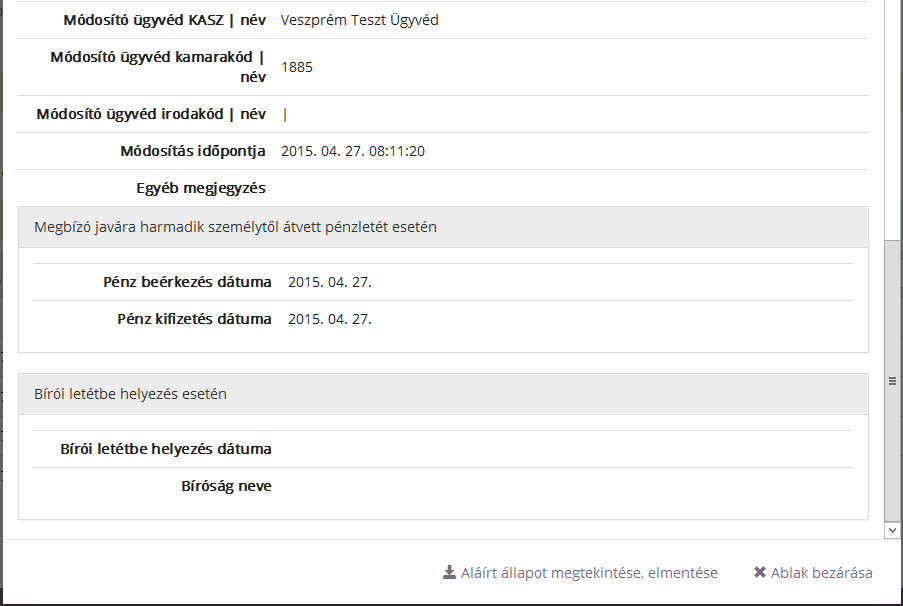 gomb megnyomásával. A megtekintéshez e-szignó alkalmazás szükséges. 5.