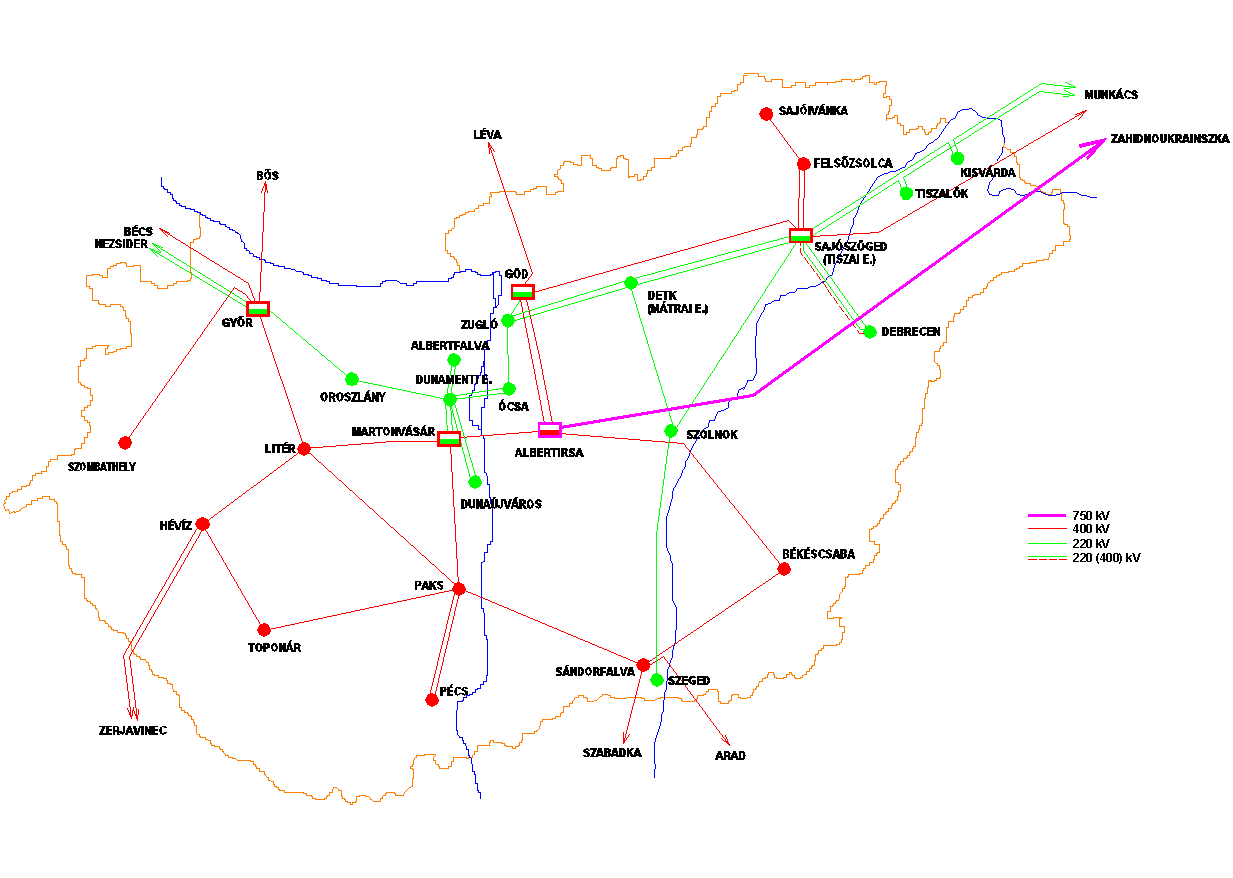 Magasfeszültségű vezeték térkép budapest