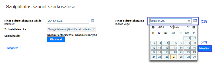 Az időszakos leállás módosításához a Szerkeszt műveleti gombra kattintva nyissa meg szerkesztési módban a leállás részleteit, végezze el a szükséges módosítást