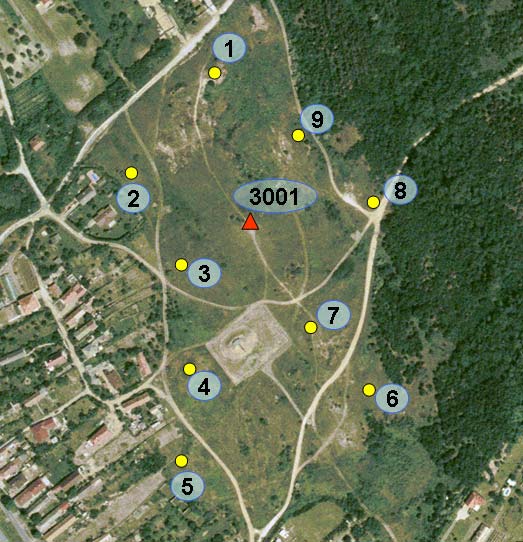 hegyi mérőtorony), 54-2068 (nadapi templomtorony). A vizsgálati pontok hibaellipsziseinek fél nagytengelyei 1-2 milliméteresek, a fél kistengely méretek nem haladják meg az 1 mm-t.