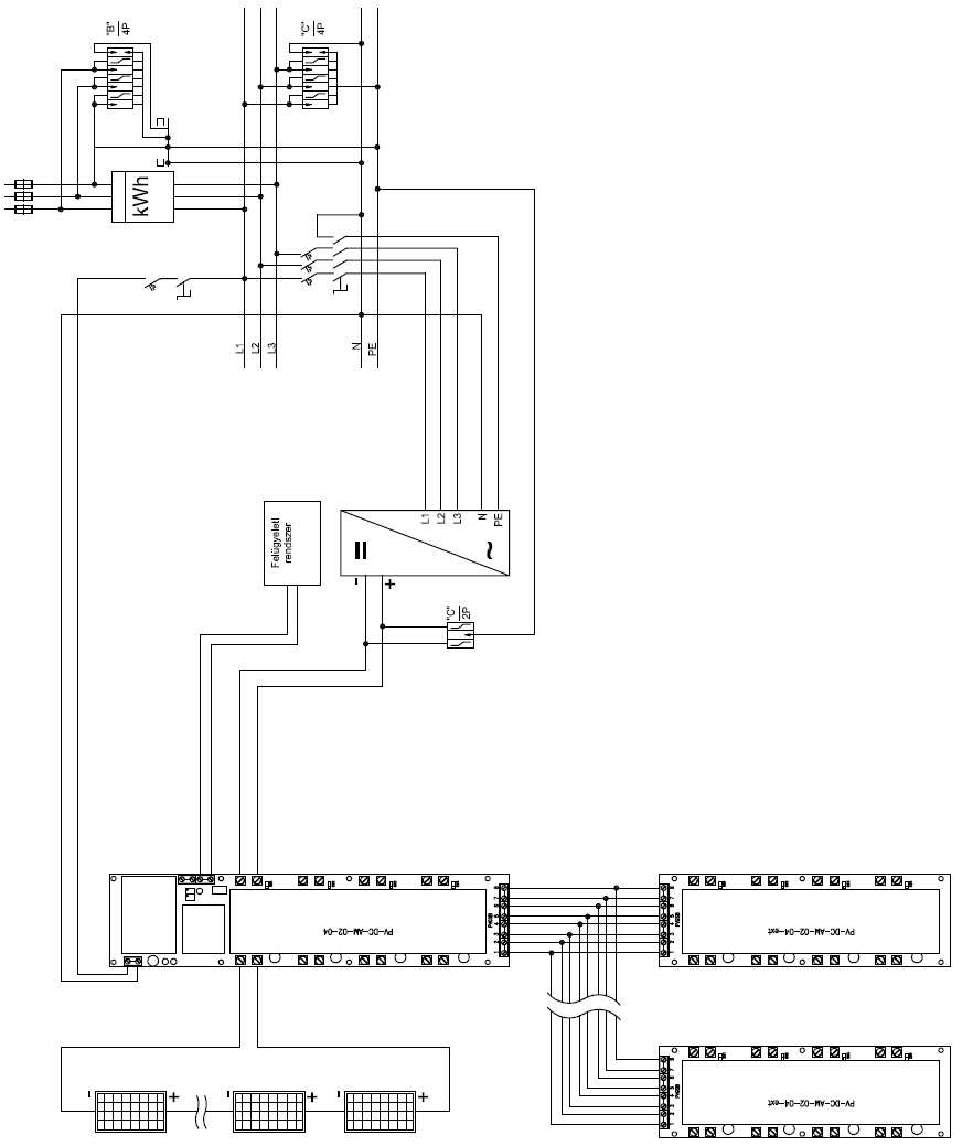 Rendszerrajz segédlet A PV-DC-AM-02-04 és PV-DC-AM-02-04-ext modulok AutoCad rajzai.