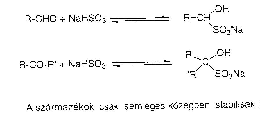 vegyületek általánosan jellemző reakciója. A kis molekulatömegű származékok vízben általában jól oldódnak.
