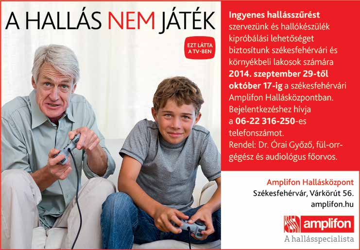 8 FEHÉRVÁR EGÉSZSÉG 2014. szeptember 29.