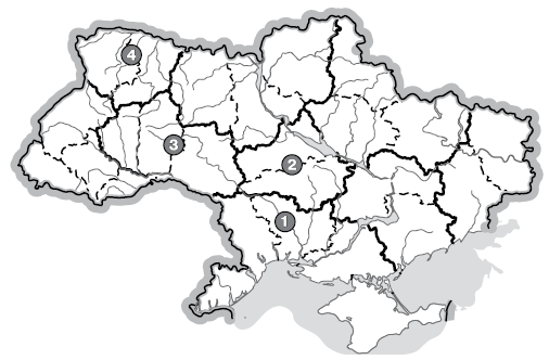 . Határozd meg, hogy mely történelmi-földrajzi vidékhez tartoznak egészben vagy részben a jelenlegi ukrajnai közigazgatási megyék: Galícia Közép-Dnyepermellék Tavrija Szloboda А Cserkaszi, Poltava