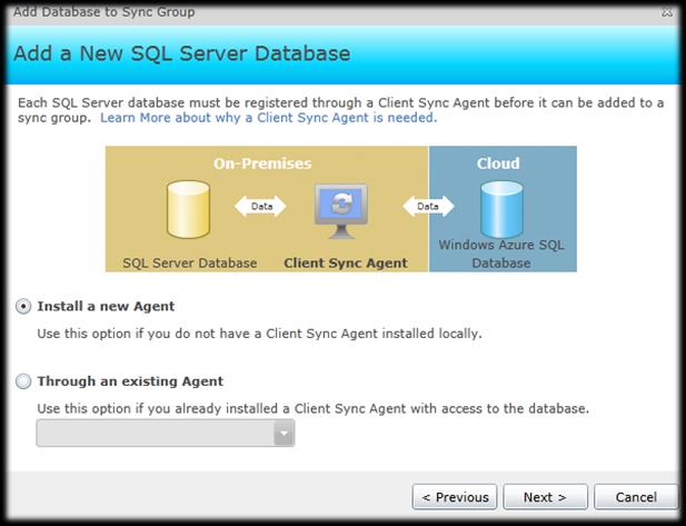 11. PaaS SQL szolgáltatások 9. Kattints a Next gombra! Második lépésként meg kell adnod a helyi SQL Server beállításait, amellyel szinkronizálni szeretnél (11-42 ábra).