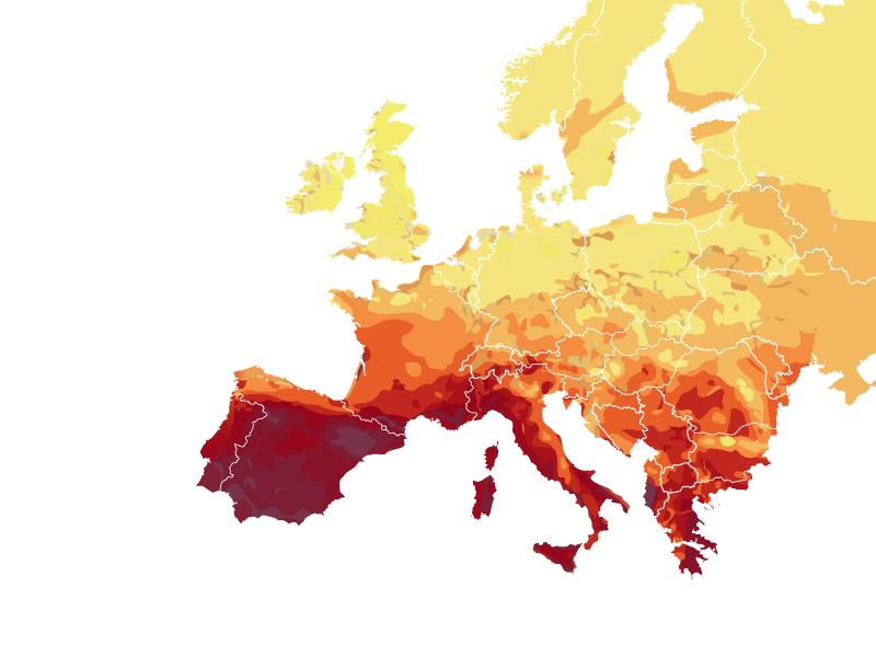 Napsütés intenzitása Európában Magyarország fekvése nagyon kedvező a napos órák számában