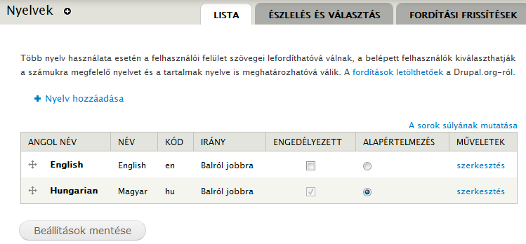 7.4. A Help modul 169. oldal Az Adminisztráció» Súgó (admin/help) oldalon minden modulról kaphatunk egy rövid áttekintést.