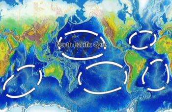 The Great Pacific Garbage Patch: 2500 km átmérőjű, 10-30 m mély, 100 millió t tömegű Az