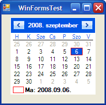 182 MessageBox.Show(dateTimePicker1.Value.ToShortDateString()); A Value tulajdonság egy DateTime típusú értéket ad vissza.
