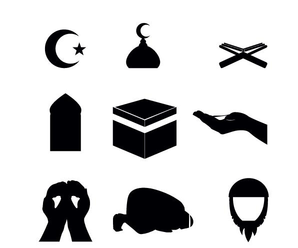 1. Nézd meg alaposan az alábbi ikonokat! Vajon melyik vallási szabályra, muzulmán szokásra hívják fel a figyelmet? 2. Nézzétek meg a függelékben szereplő asztal körüli illemszabályokat!