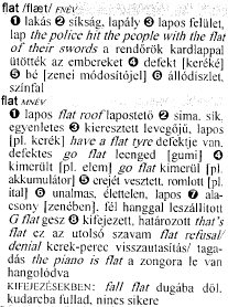 32. ábra: flat, ear Varga György Lázár A. Péter Angol magyar szótár (flat) Varga György Lázár A.
