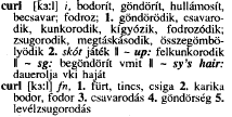 ábra: curl Országh László Magay Tamás Futász Dezső Kövecses Zoltán Angol magyar kéziszótár (curl) Varga György Lázár A.