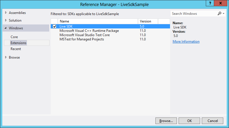 Bevezetés a Live SDK használatába Gyakorlat: Live SDK-t alkalmazó Windows 8 program készítése A mintapélda elkészítéséhez kövesd az alábbi lépéseket: 1.