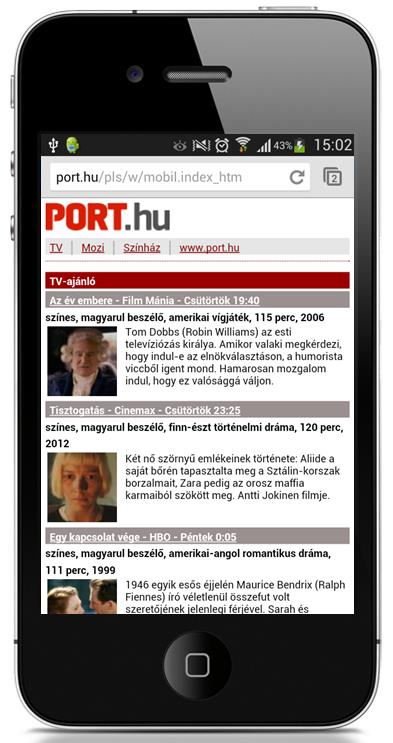 hu mobil, Index alkalmazás Dívány oldalak, PORT.hu alkalmazás): 2.500 Ft/CPM 480x240 px Ezer darab reklámmegjelenésre (AV) vetített listaár.