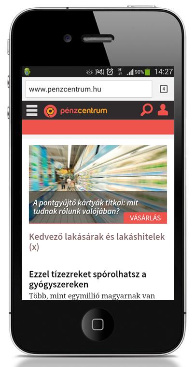 MOBIL WEBOLDAL HIRDETÉSI FELÜLETEK PORTFOLIO.HU ÉS PÉNZCENTRUM.HU Felületek és listaárak: Portfolio.hu mobil weboldal (m.portfolio.