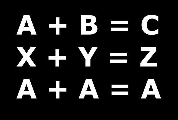A + B = C X +
