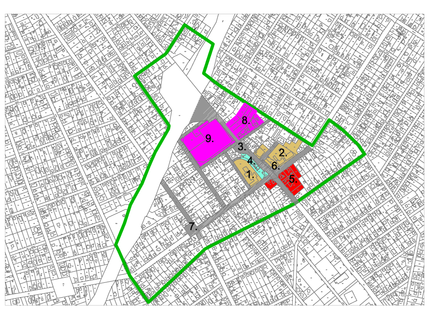 Érd Megyei Jogú Város 2.6.2 Akcióterületi projekt: Parkvárosi alközpont fejlesztése Kulcsprojekt (AT1) 2.6.2.1 Az akcióterület lehatárolása: Bányász u. Kovács u. Szénégető u. M7 Simító u.