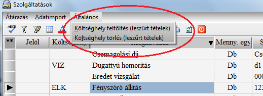 hiszen a soradat költséghely mezője automatikusan a D tételnek megfelelően frissül.