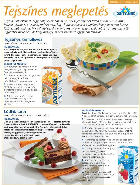Nők Lapja magazin Konyha rovathoz kapcsolódó Recept-SAS A konyha rovathoz kapcsolódó Recept-SAS megjelenésre a rovat 3. oldalát követő jobb oldalon álló 1/2 vagy 1/1 oldalas felületen van lehetőség.