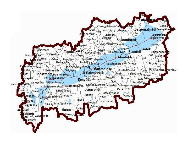 Somogy megyében 69, Veszprém megyében 72, míg Zala megyében 38 található.