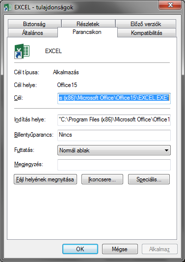 34 A program indítási kapcsolói zást az eszköztárfájl (Excel.xlb vagy <felhasználónév>.xlb) megkerülésére is kényszeríti. Ilyenkor az Excel címsorában a Safe Mode kifejezés látható.