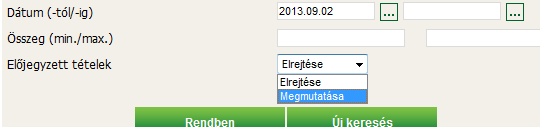 A [Lekérdezések] [Mozgások] menüpontban megkereshetünk egy adott tranzakciót, például azt, amelynek a Közlemény rovatában a FAKTURA:20130330 volt: A [Rendben] gombra feljönnek a