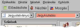 I I I. N E M K É S Z P É N Z E S J E G Y É R T É K E S Í T É S 1) A mőveletválasztón listában válassza ki az Átutalásos sort! 2) A mozgástípusok közül válassza az Átutalásos visszavételt!