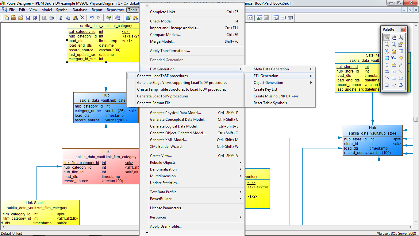 PowerDesigner bővítmény DW generálás ETL