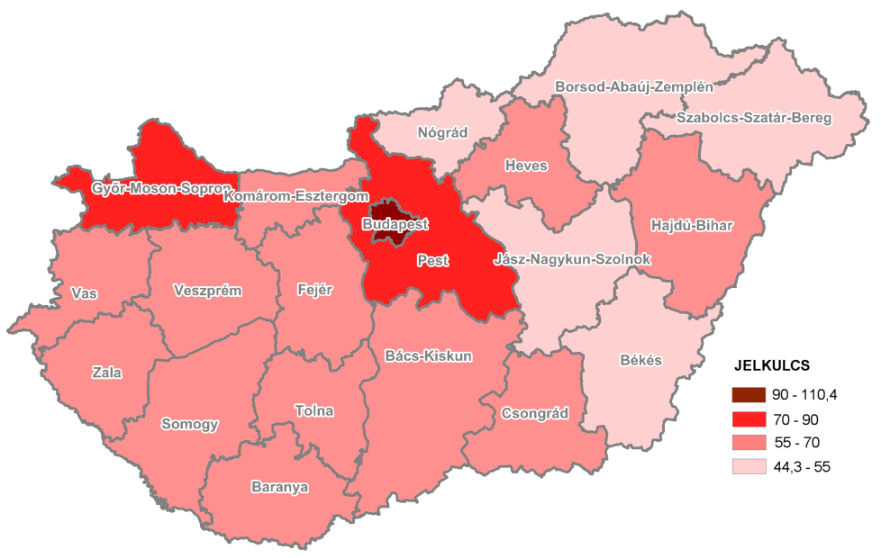 Pest megye részesédése az ország beruházásaiból [%] (KSH) 12 11,5 11 10,5 10 9,5 9 8,5 8 7,5 7 2000 2001 2003 2004 2005 2006 2007 2008 2009 2011 A problémát jól mutatja, hogy az elmúlt 10 évben a GDP