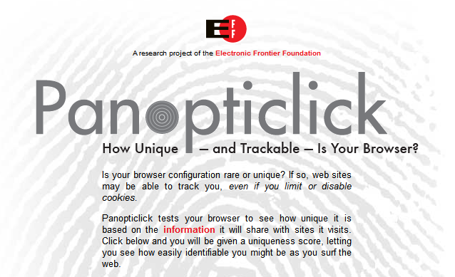 Panopticlick projekt: létezik böngészőujjlenyomat?