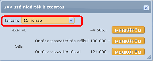 ábra: A terméket a jelölőnégyzet bekapcsolásával lehet aktiválni.