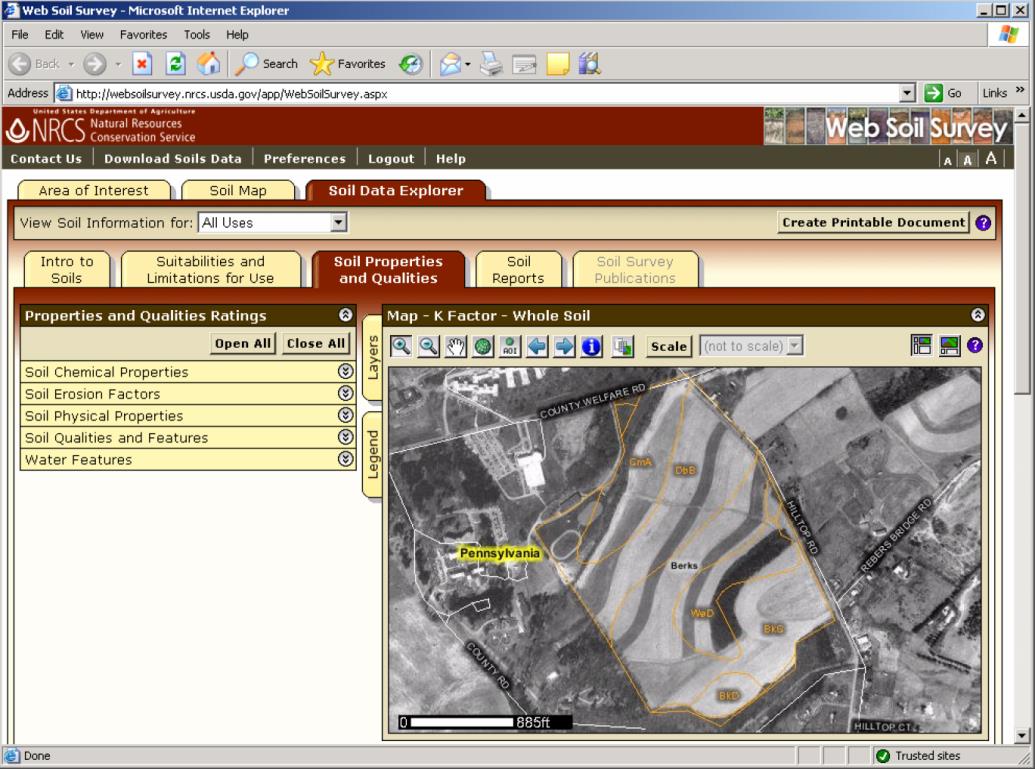 USA Web Soil Survey is an internet based system of accessing soil survey data Information is always up upto to-date You can gather