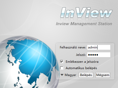 Hálózati rögzítő használata IMS Szoftverrel Indítás, bejelentkezés Az alkalmazást az asztalon található IMS ikonra