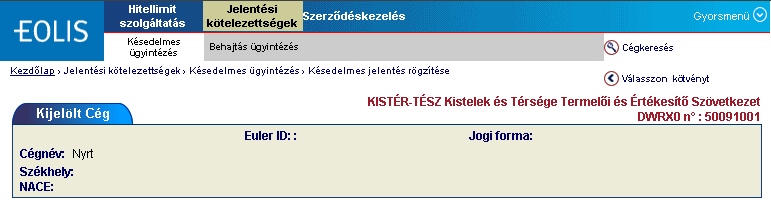 Az előzőekben bemutatott kezdőlaphoz bármikor visszatérhet, ha szintén a bal felső sarokban található < Kezdőlap> gombra kattint.