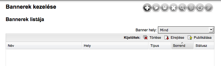 Bannerek (hirdetések) kezelése Az új potál szerkezetben lehetőség van bannerek feltöltésére.