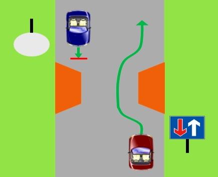 A kiegészítő tábla mutatja, hogy a kereszteződésbe történő behajtás előtt kerékpárutat fogunk keresztezni.