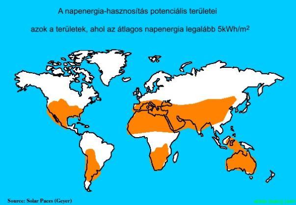A fenti ábrán a Föld azon területei