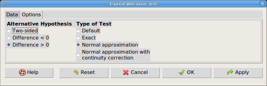 57. ábra. Páros Wilcoxon próba: Statistics Nonparametric tests Paired-samples Wilcoxon test.