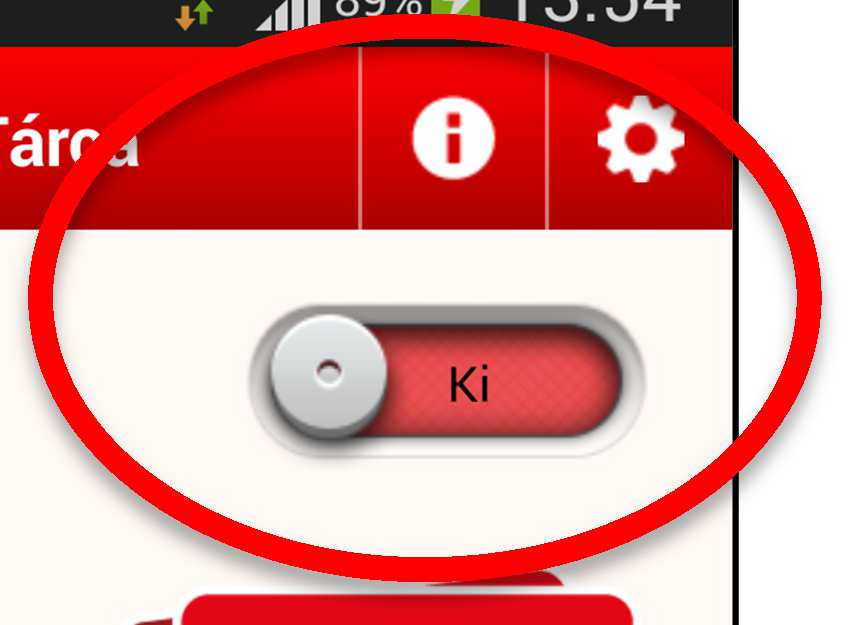 Megjegyzés: A még magasabb biztonság érdekében a Vodafone MobilTárca alkalmazásban egy Be/Ki gomb található,