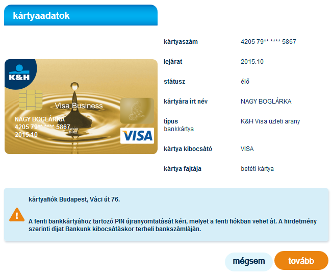Kritika Hozzáférhető Ünnep k&h visa arany bankkártya Aknamező űrhajós  Napfogyatkozás