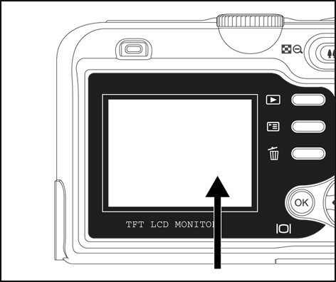 Állítsa be a jelenetet az LCD kijelzőn. 4. Nyomja le az exponáló MEGJEGYZÉS Az LCD kijelző erős napfényben vagy nagy világosságban elsötétedik. Ez nem hibás működés eredménye.