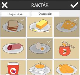 Raktározás A Raktár menüpont lehetőséget ad a nem használatos mappák, képek elkülönített tárolására, illetve az alapkészletből bármely kép visszaállítására.