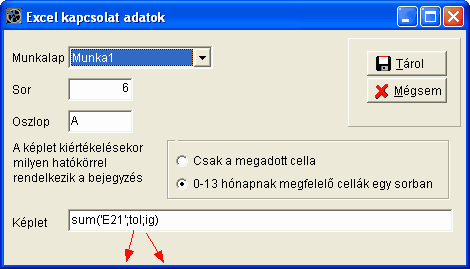 Listák Módosít - A gombra kattintva az aktuális, aktív (kék háttérben fehér csík) képlet beállításai változtathatjuk meg.