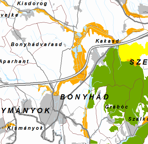 119 1.12 8. ábra: Tolna megye TrT Országos ökológiai hálózat területe Forrás: http://gis.teir.