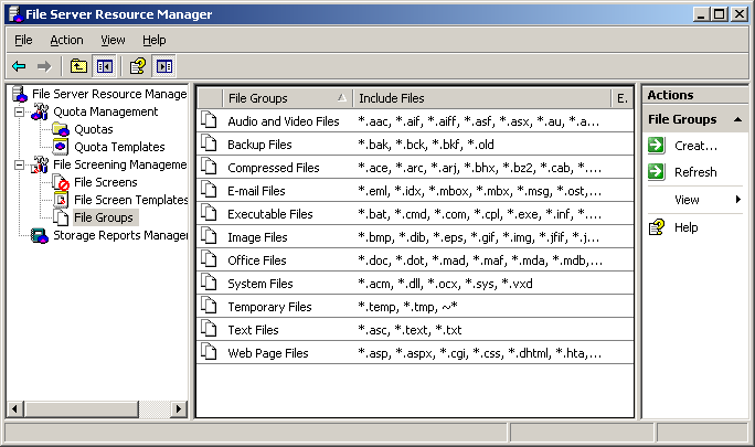Kiszolgáló a hálózatban Windows Server 2003 R2 A fájlszűrés segítségével a rendszergazda biztosíthatja például, hogy a felhasználók a kiszolgálón tárolt, és rendszeresen szalagra mentett személyes