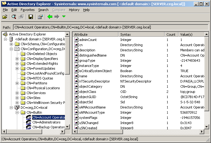 Külső eszközök 6.23. ábra: Active Directory-objektumok tulajdonságai az AD Explorerben AD Restore Az ADRestore a törölt címtárobjektumok megkeresésére és visszaállítására képes.