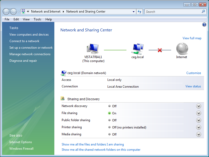Alapismeretek Hálózat a Windows Vistában A hálózati és megosztási központ A Windows Vista teljesen megújult hálózatkezelésének első látható nyomait akkor fedezhetjük fel, ha megnyitjuk a Network and